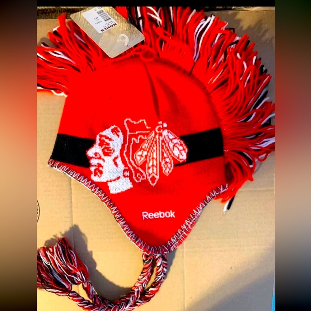 Brand New Reebox Blackhawks winter hat